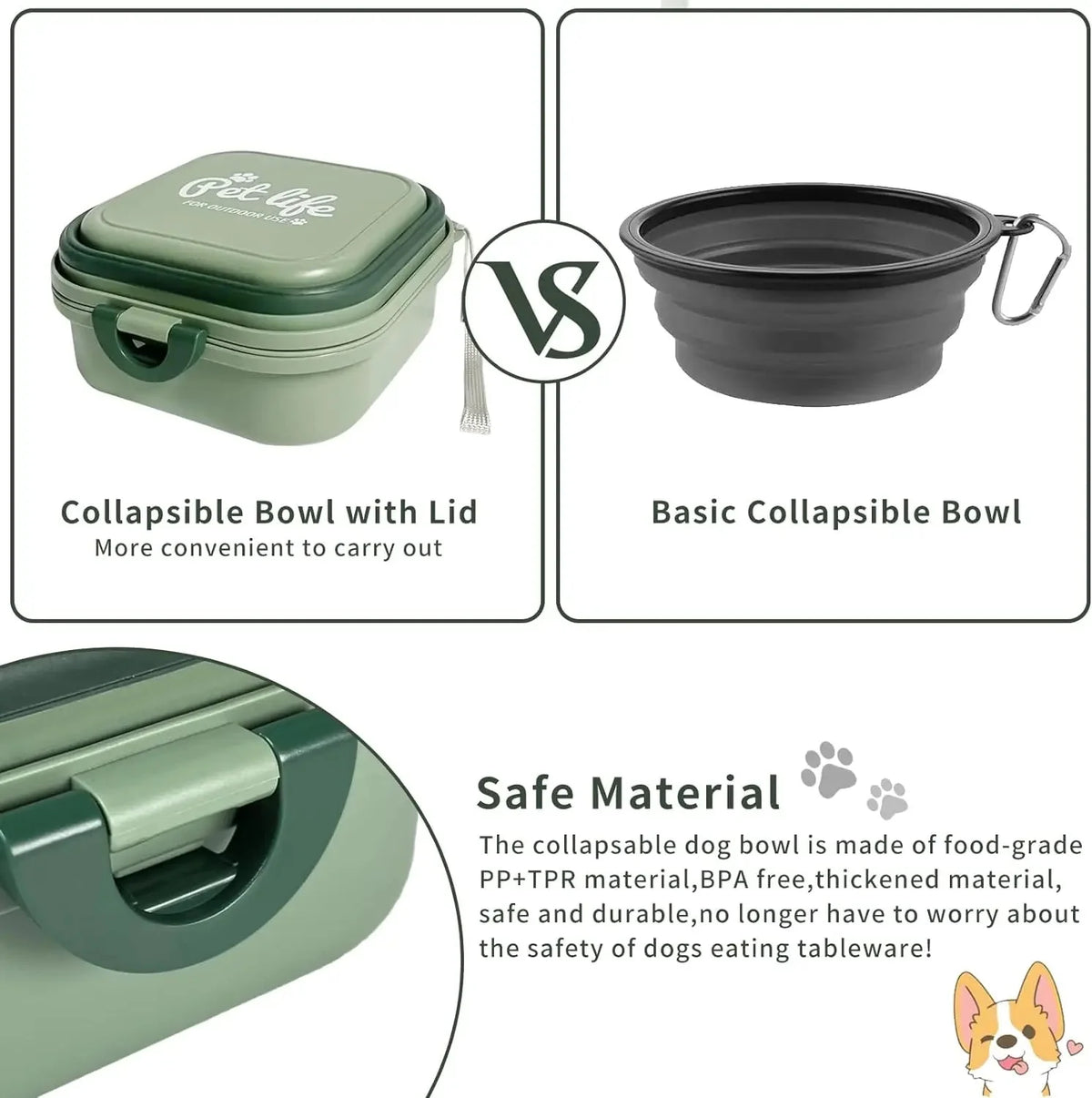 Foldable 2-in-1 Dog Food & Water Bowl – MealJoy™