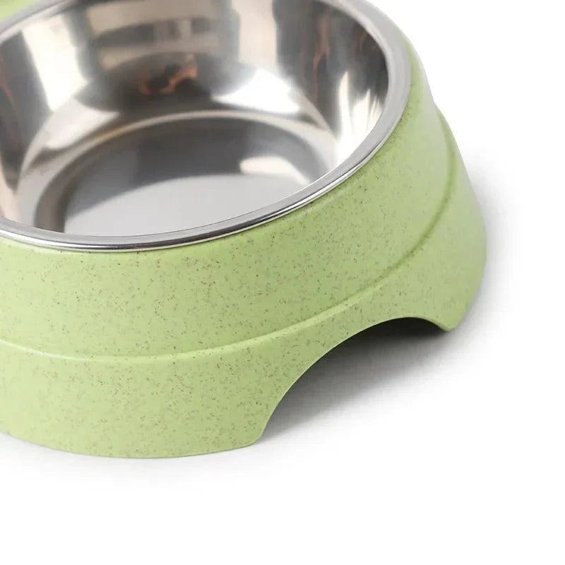 Stainless Steel Double Pet Food Bowl – SlowSafe™