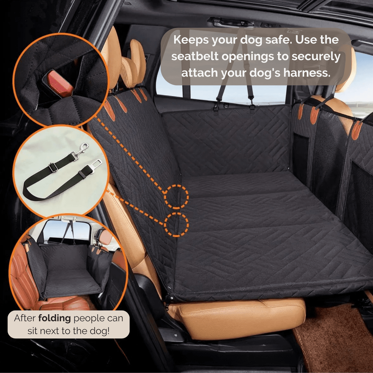 Tailented SeatCare™ – Waterproof Pet Car Seat & Cargo Protection Cover for Dogs