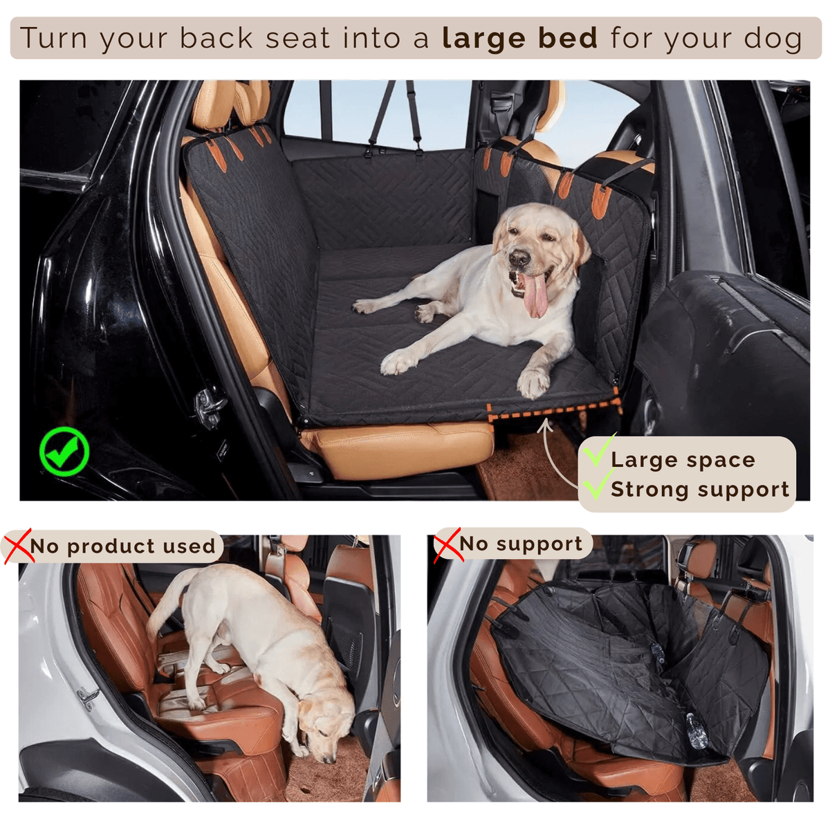 Tailented SeatCare™ – Waterproof Pet Car Seat & Cargo Protection Cover for Dogs