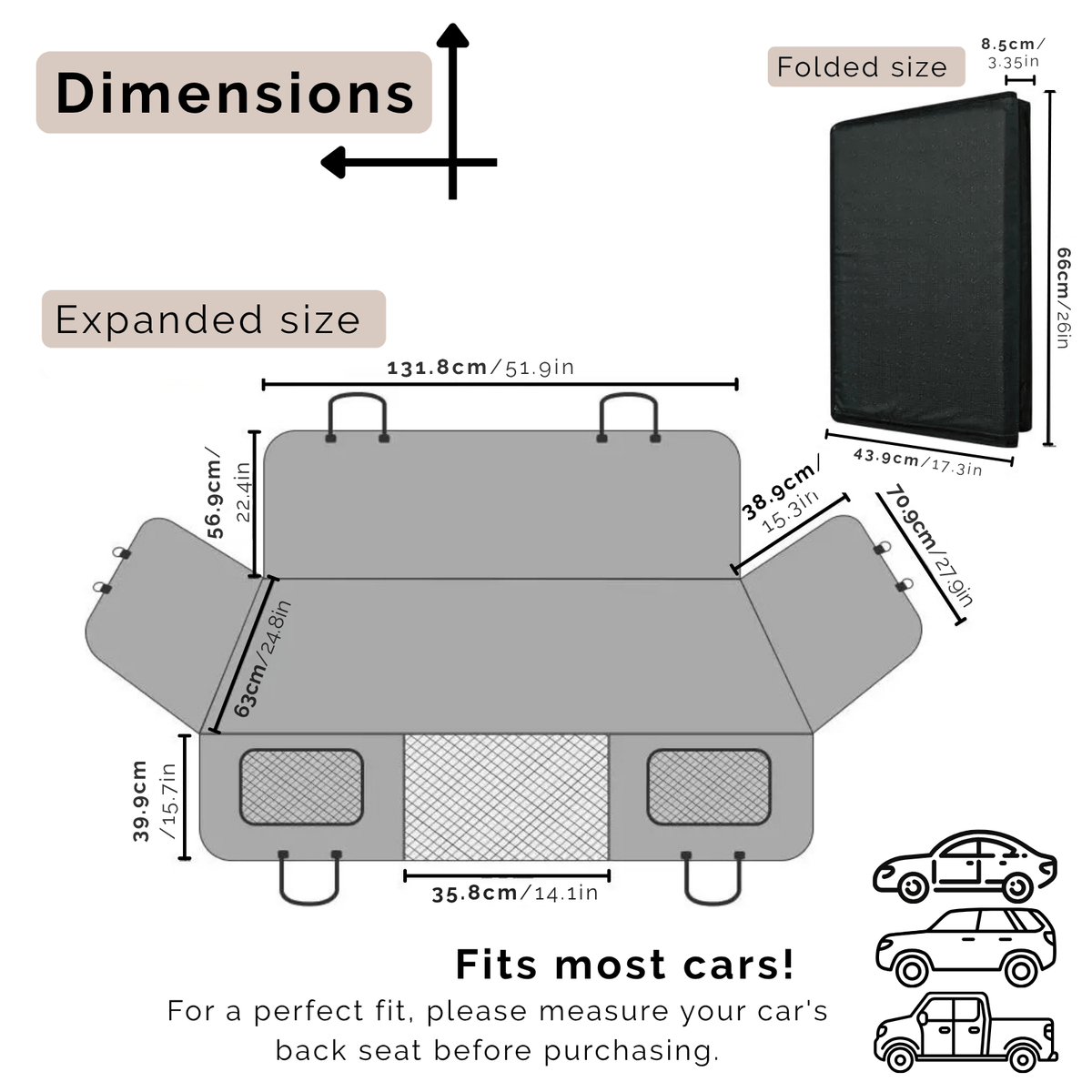 Tailented SeatCare™ – Waterproof Pet Car Seat & Cargo Protection Cover for Dogs