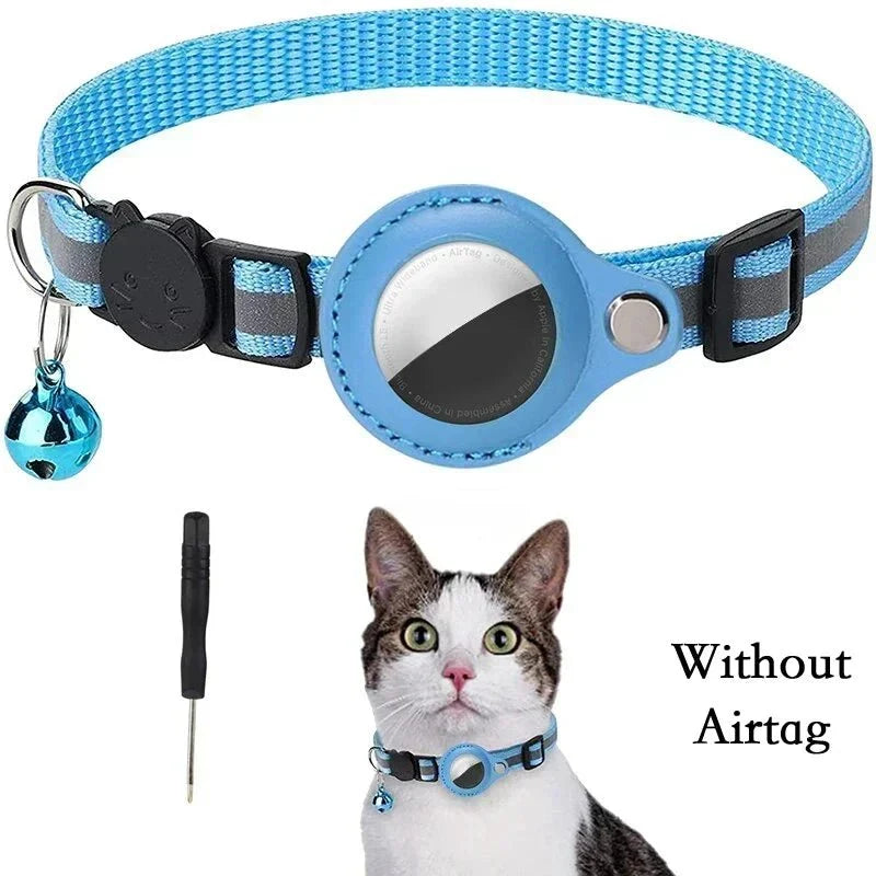 Reflective Cat Collar with AirTag Holder – TrackShield™