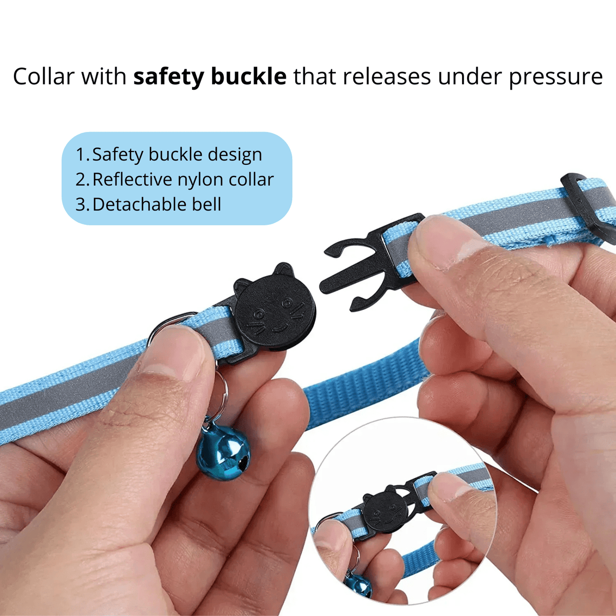 Reflective Cat Collar with AirTag Holder – TrackShield™