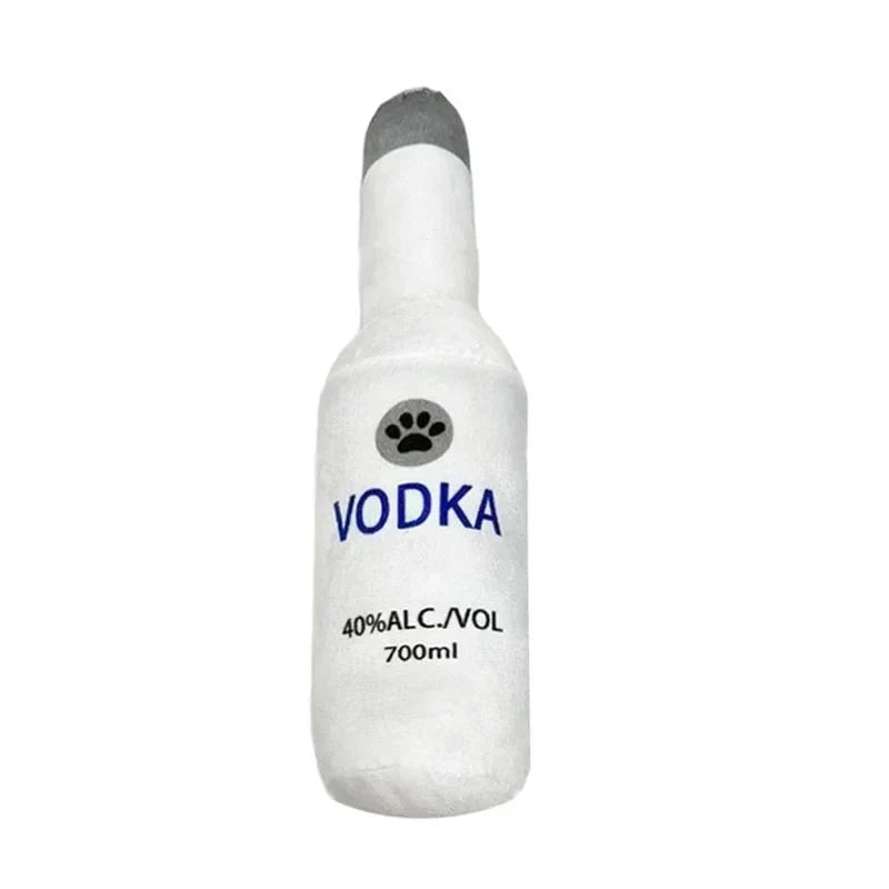Plush Squeaky Bottle Dog Toy – PurrPrime™