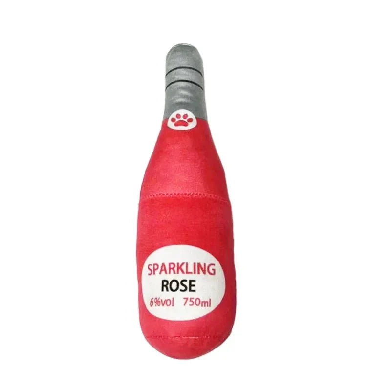 Plush Squeaky Bottle Dog Toy – PurrPrime™