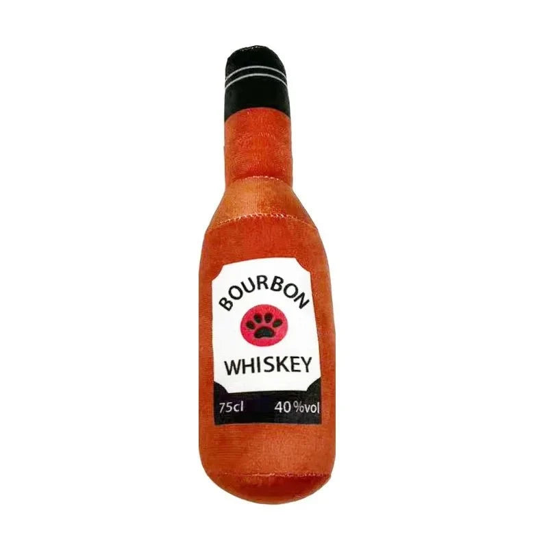 Plush Squeaky Bottle Dog Toy – PurrPrime™