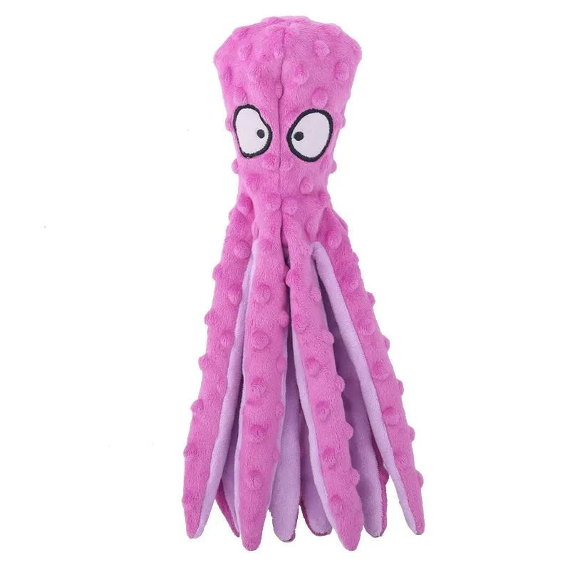 Stuffing-Free Squeaky Octopus Dog Toy – BounceJoy™