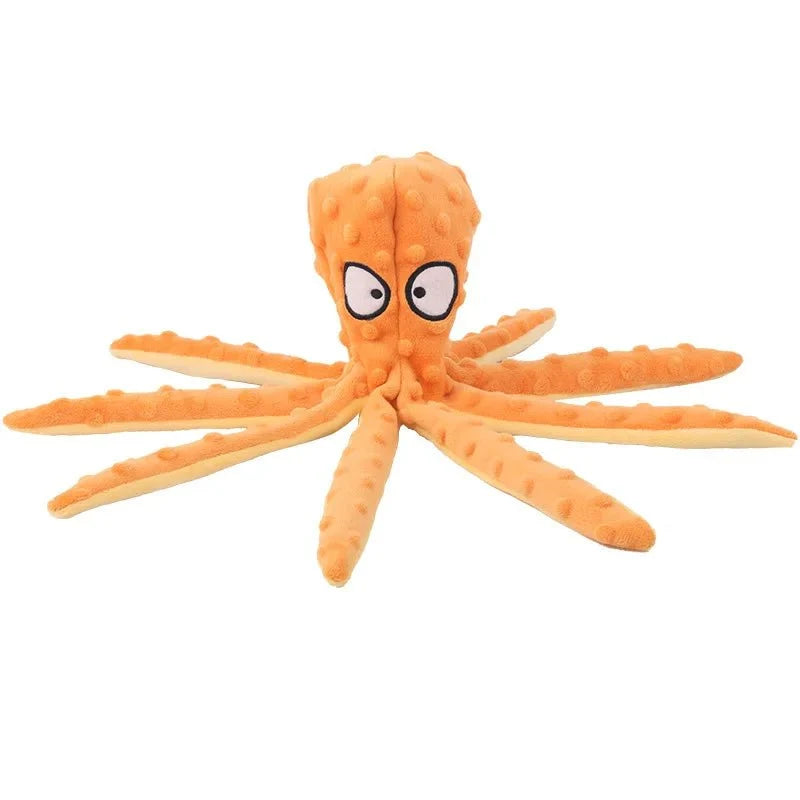 Stuffing-Free Squeaky Octopus Dog Toy – BounceJoy™