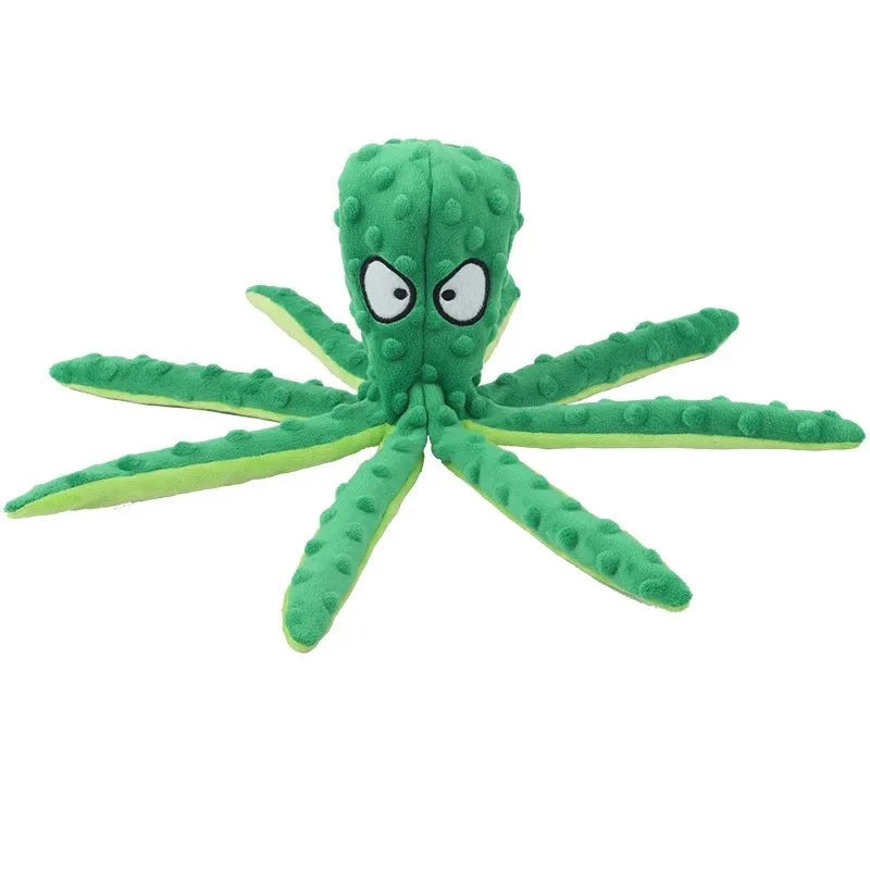 Stuffing-Free Squeaky Octopus Dog Toy – BounceJoy™
