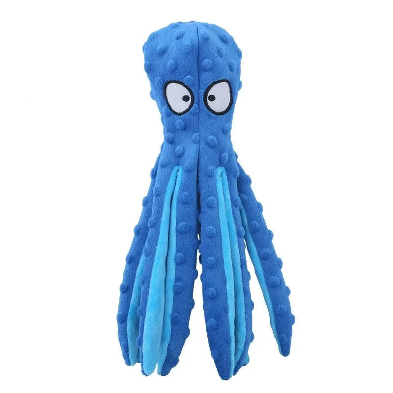 Stuffing-Free Squeaky Octopus Dog Toy – BounceJoy™