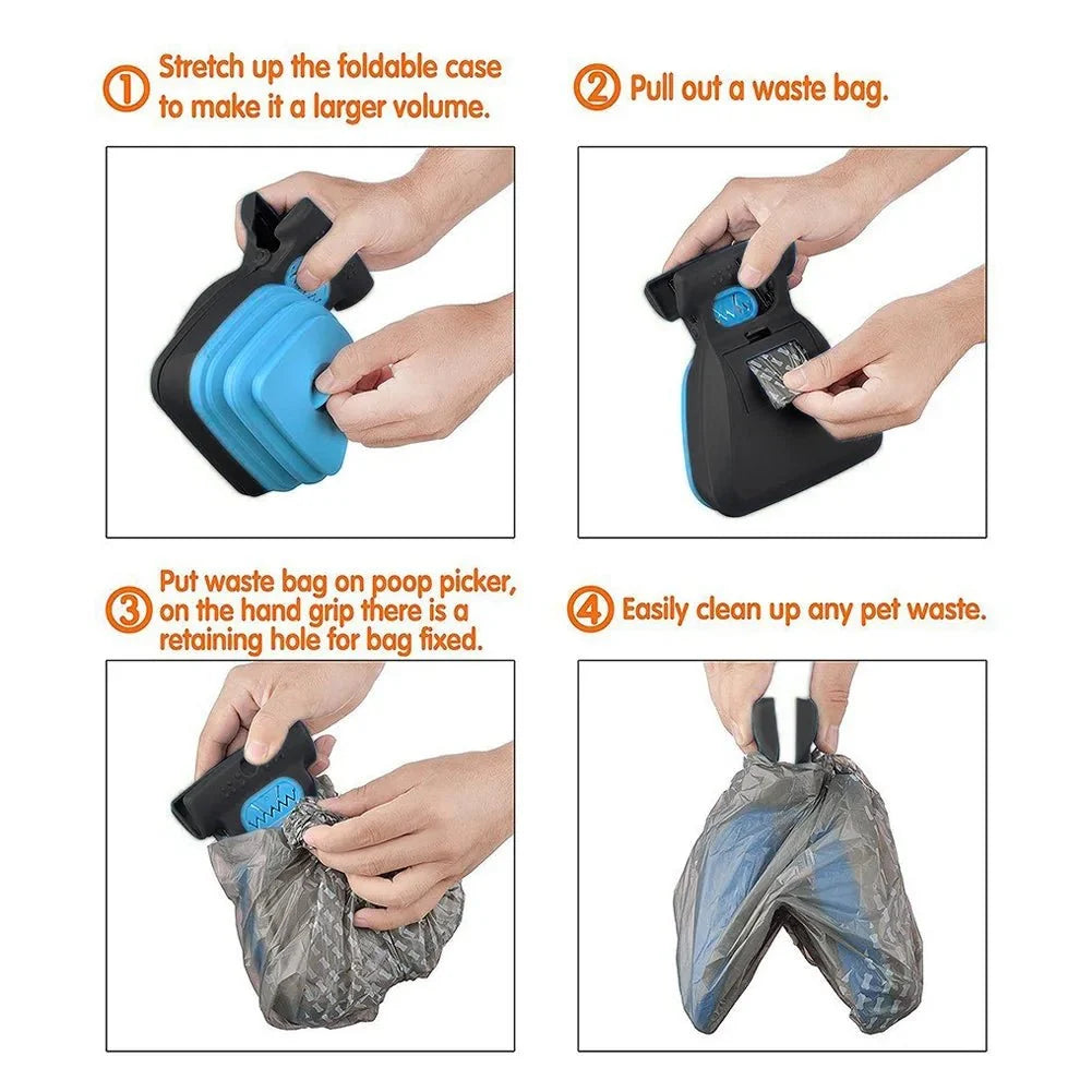Foldable Dog Poop Scoop with Waste Bags – FreshElite™