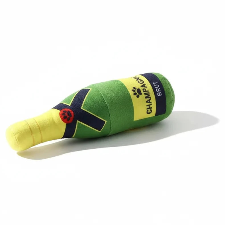 Plush Squeaky Bottle Dog Toy – PurrPrime™