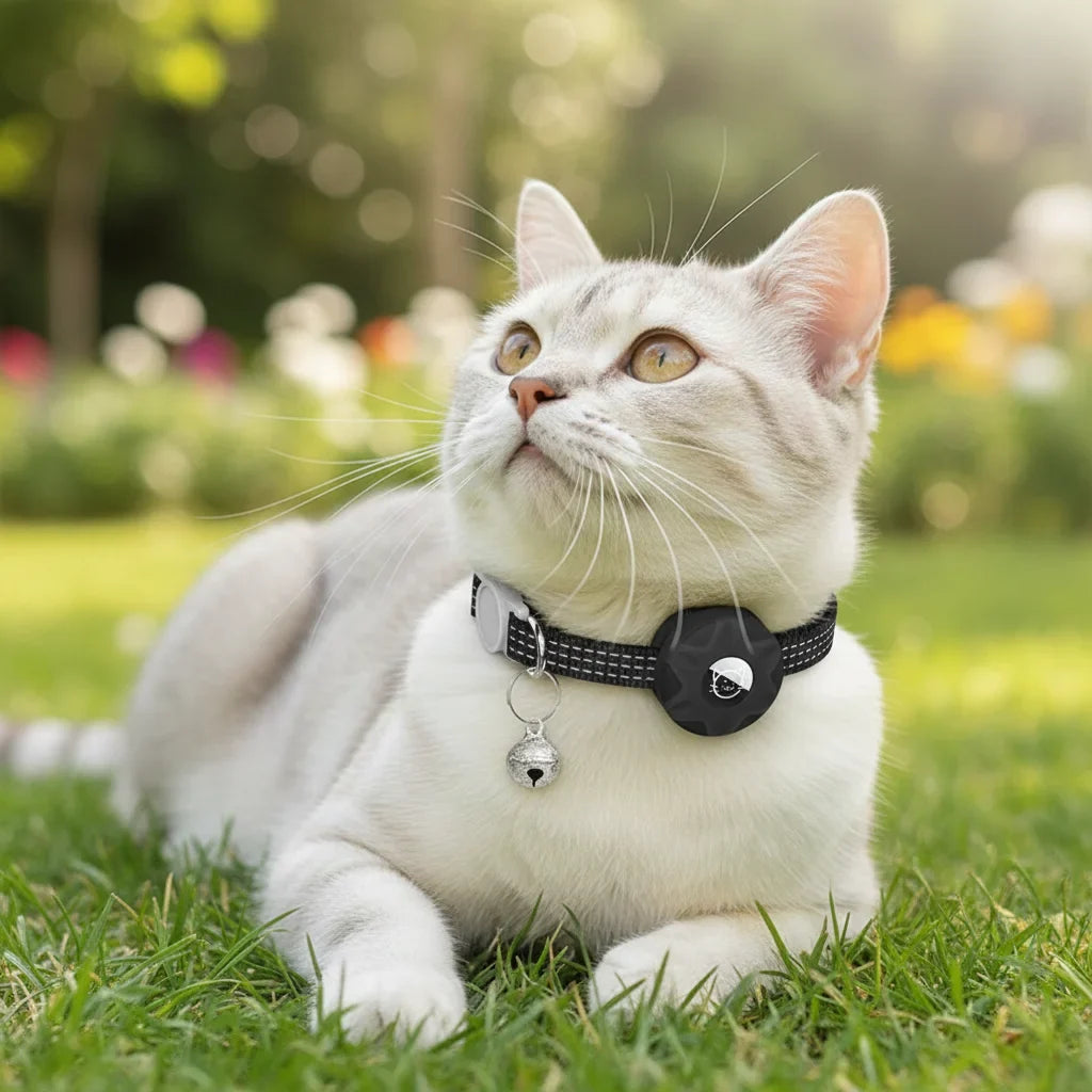 Reflective Cat Collar with AirTag Holder – SignalBalance™