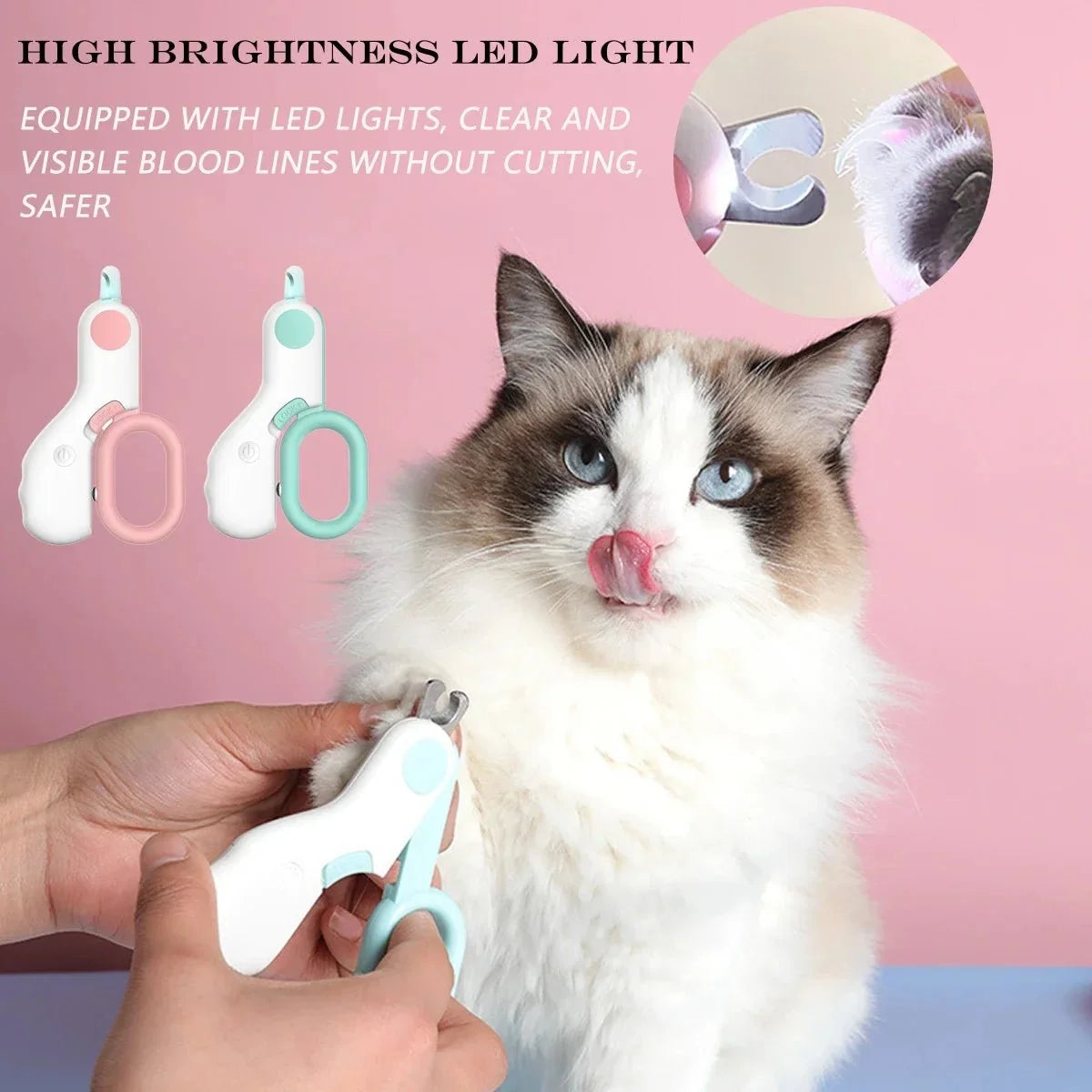 Pet Nail Clipper with LED Light for Cats – TrimNest™