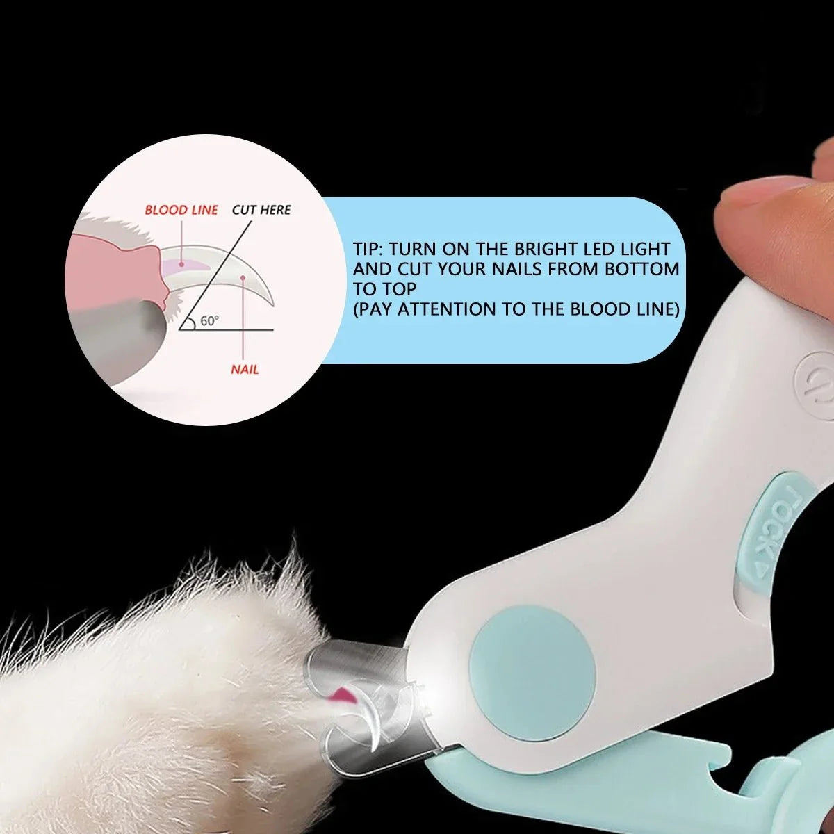 Pet Nail Clipper with LED Light for Cats – TrimNest™