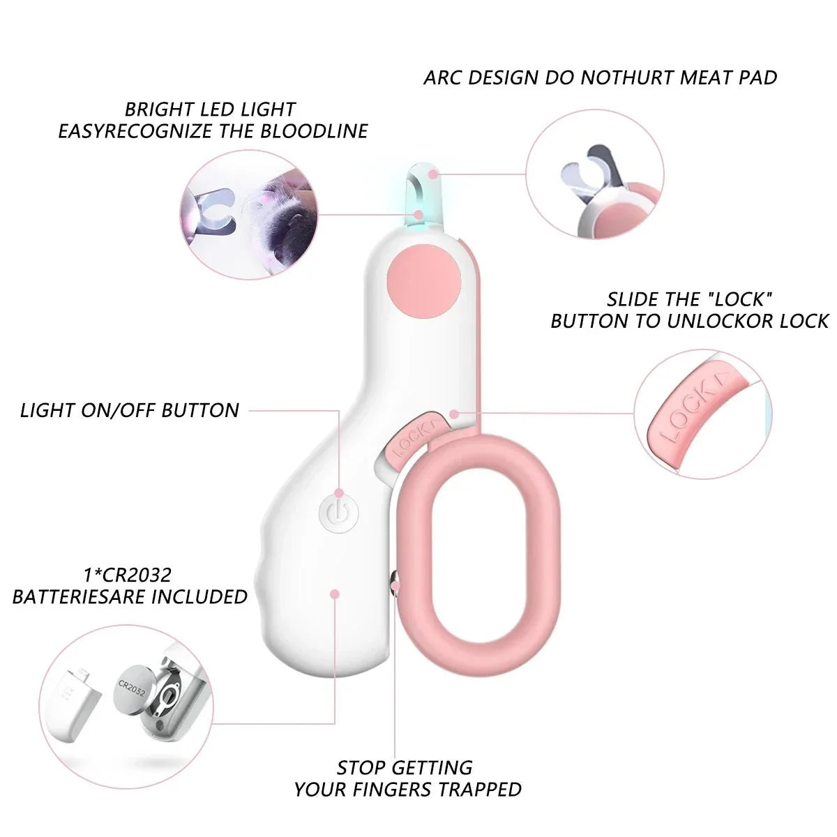 Pet Nail Clipper with LED Light for Cats – TrimNest™