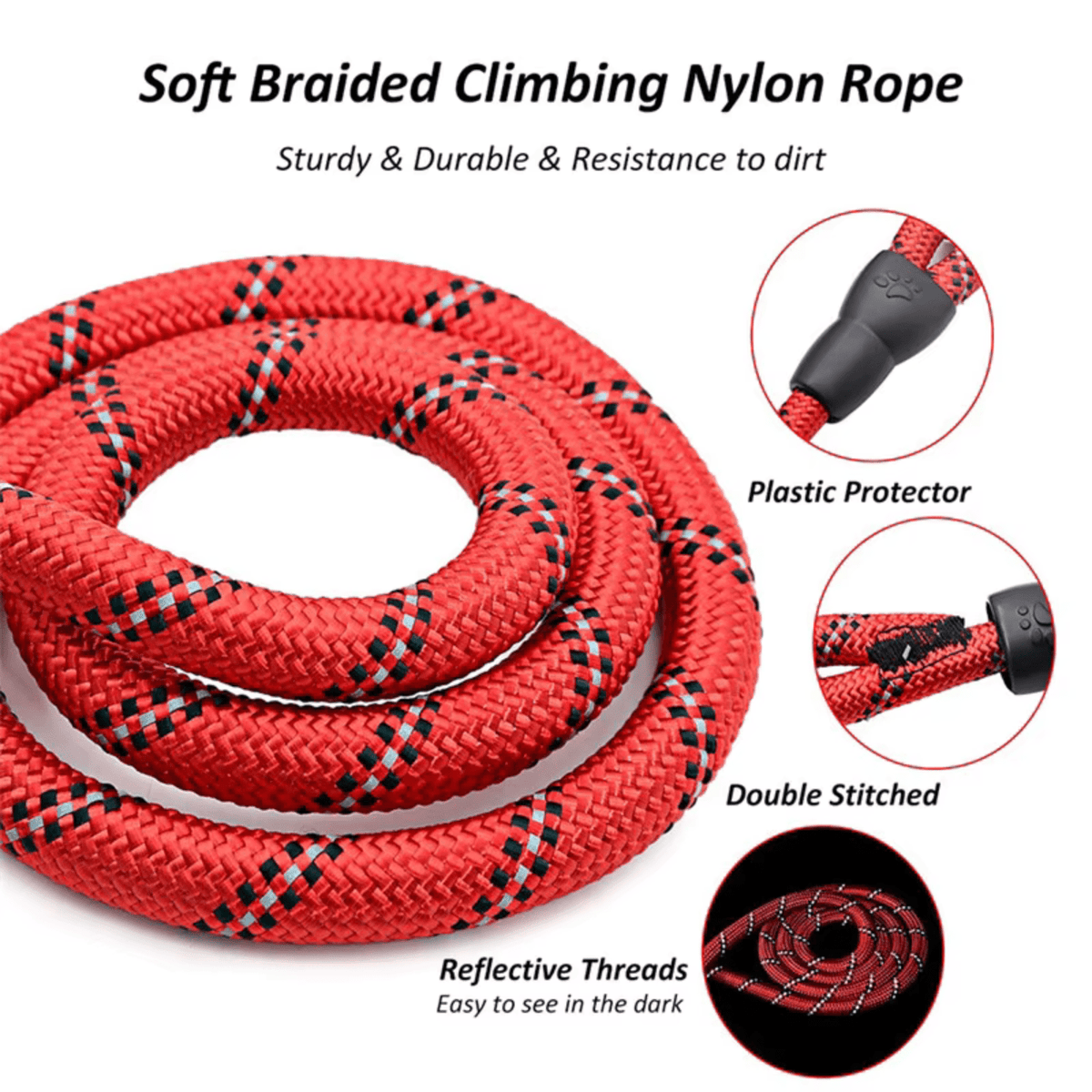 Tailented TrailMotion™ – 180cm Reflective Dog Leash for Pets