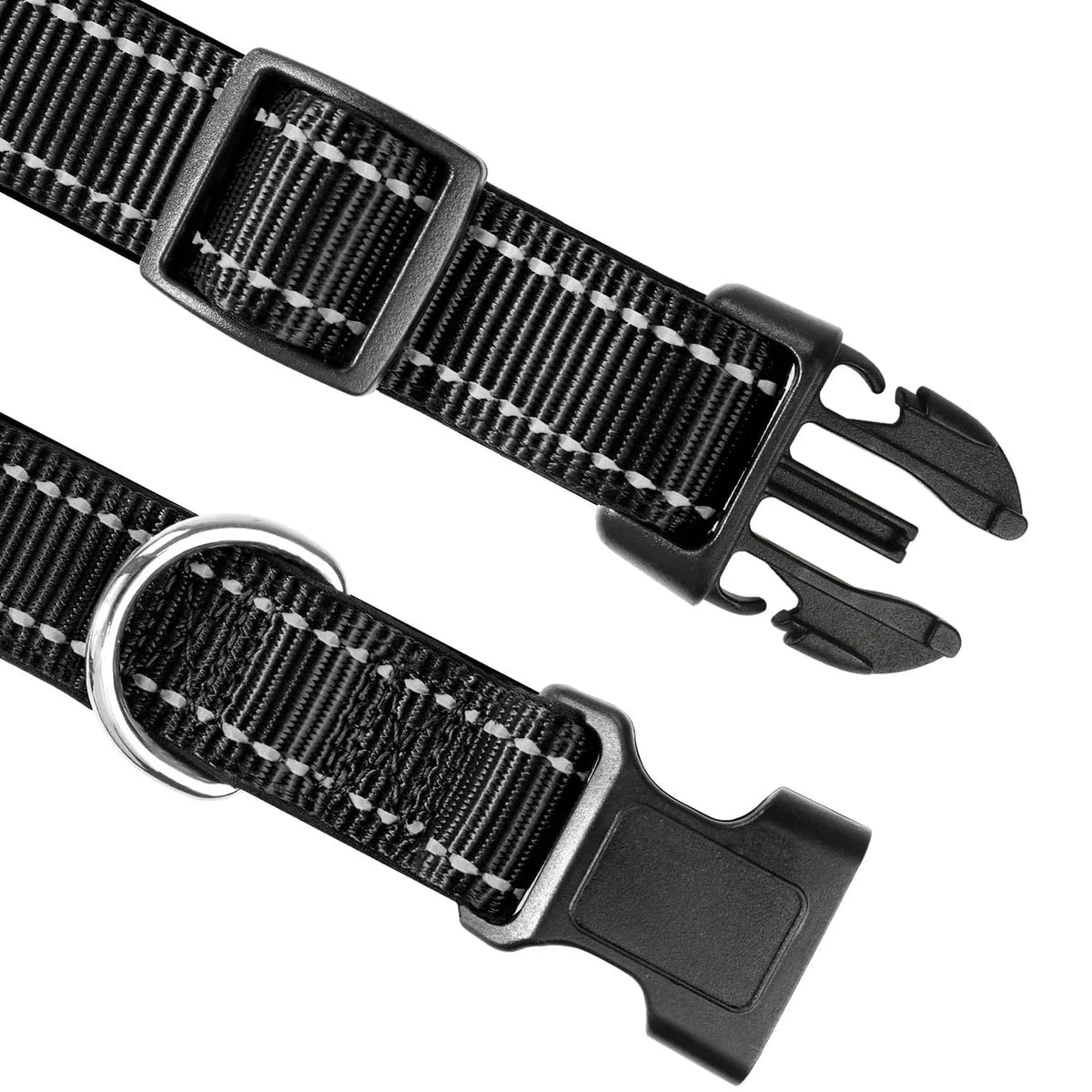 Reflective Dog Collar with AirTag Holder – SignalCraft™