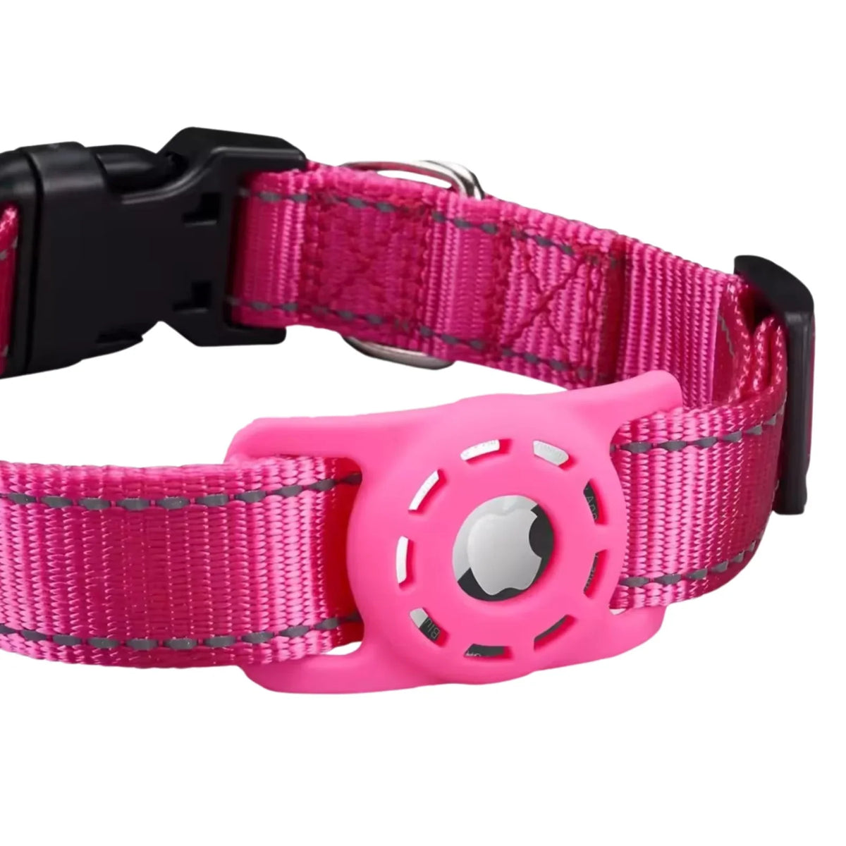 Reflective Dog Collar with AirTag Holder – SignalCraft™