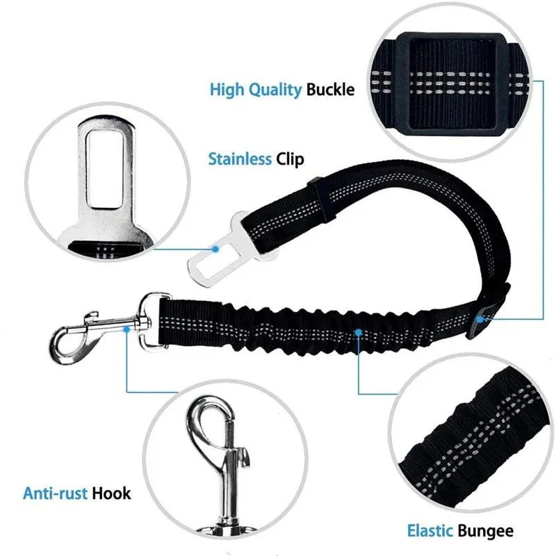 Elastic Dog Car Safety Belt – SeatPath™