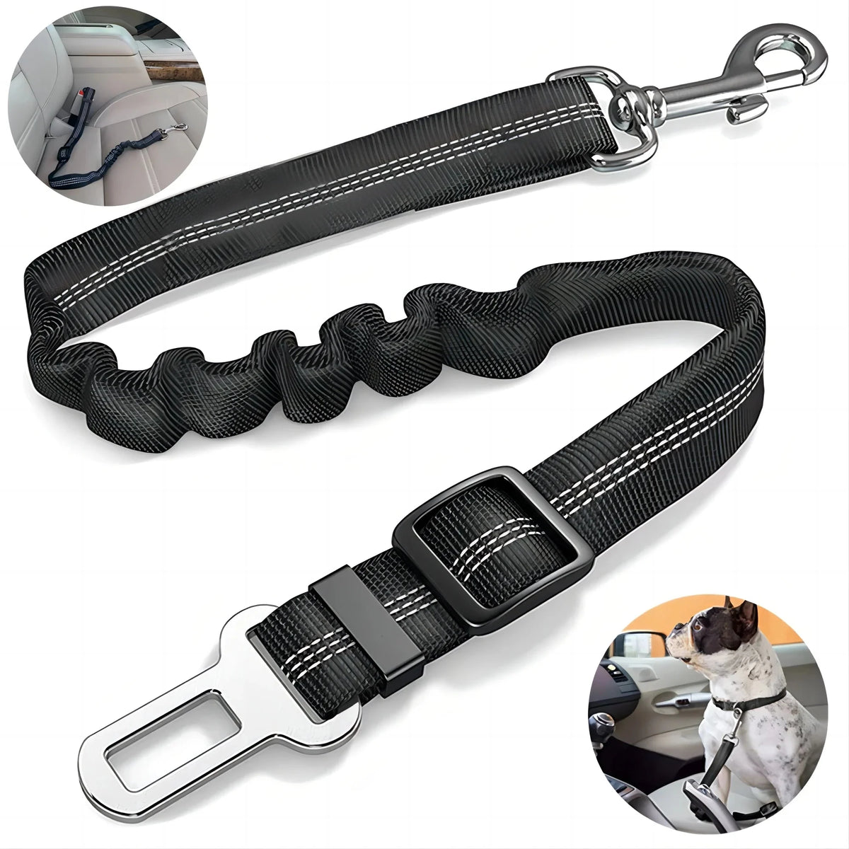 Elastic Dog Car Safety Belt – SeatPath™