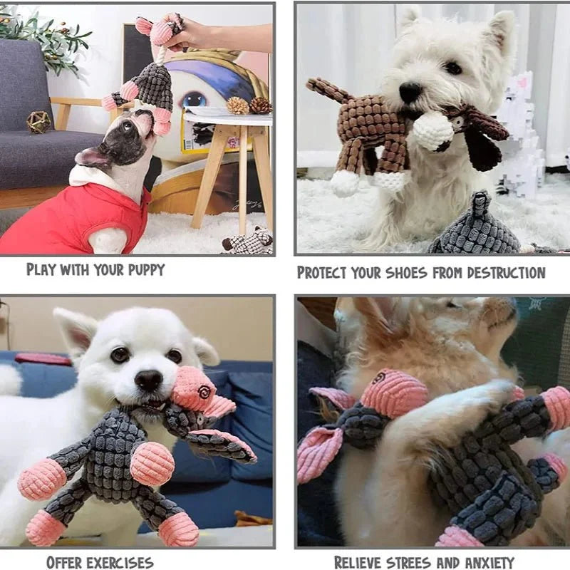 Squeaky Donkey Plush Dog Toy – TugFlex™