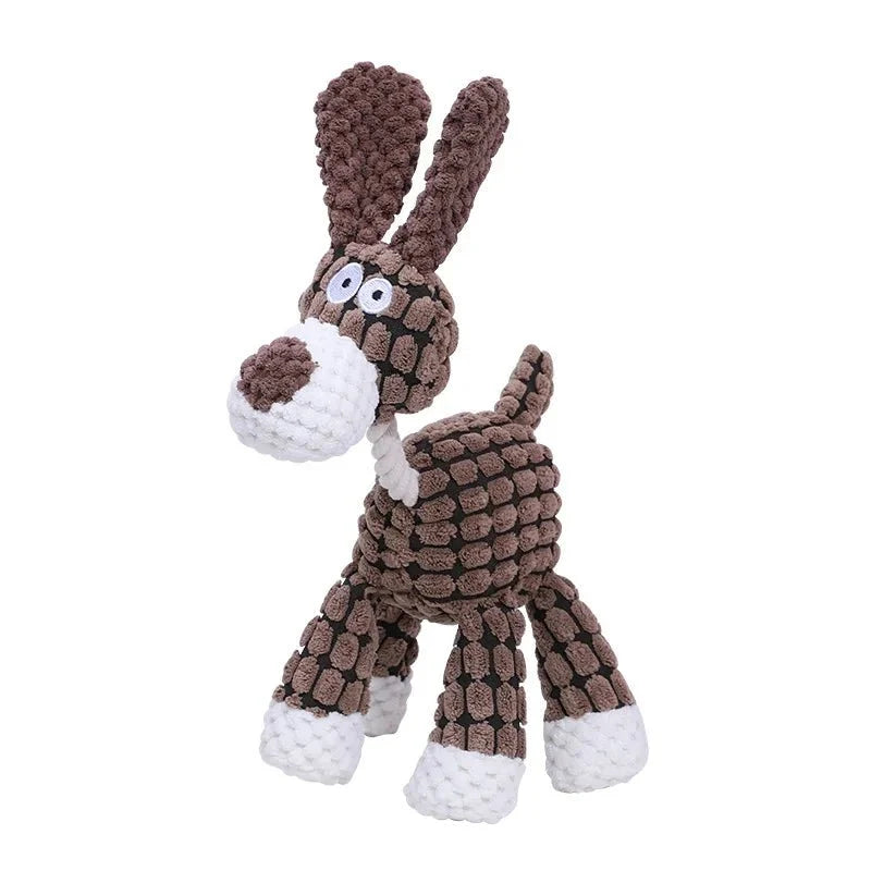 Squeaky Donkey Plush Dog Toy – TugFlex™