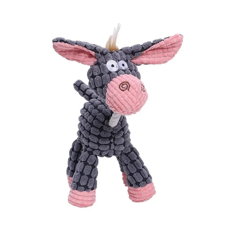 Squeaky Donkey Plush Dog Toy – TugFlex™