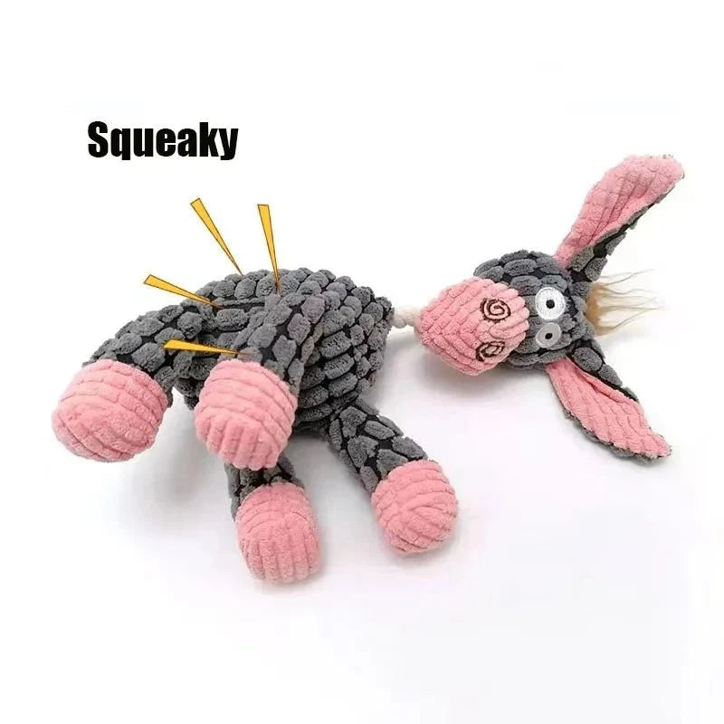 Squeaky Donkey Plush Dog Toy – TugFlex™