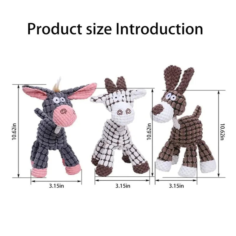 Squeaky Donkey Plush Dog Toy – TugFlex™