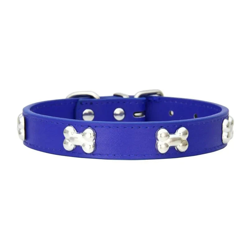 Bone-Shaped Leather Dog Collar – LeadFresh™