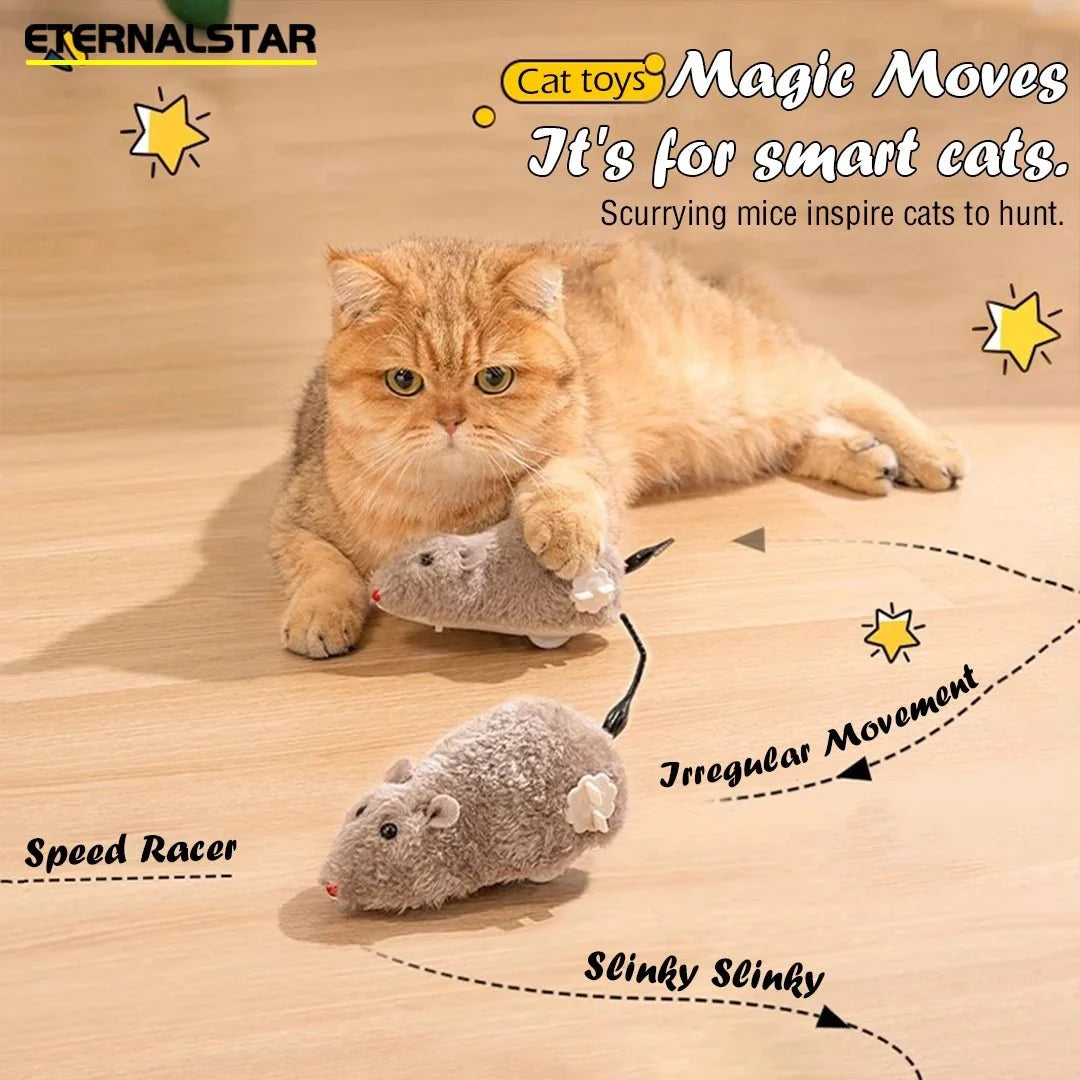 Wind-Up Interactive Mouse Toy for Cats – ComfortSafe™