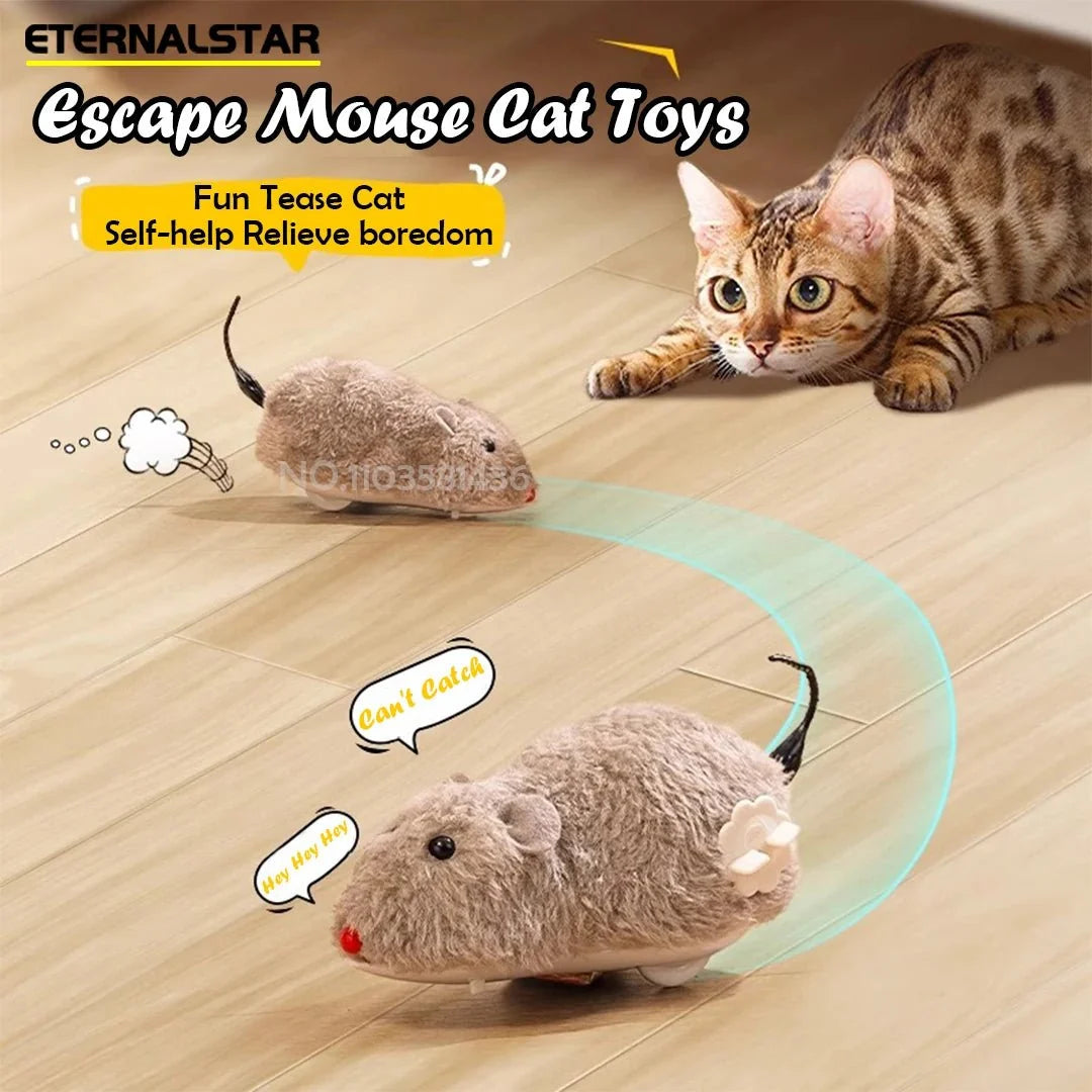 Wind-Up Interactive Mouse Toy for Cats – ComfortSafe™