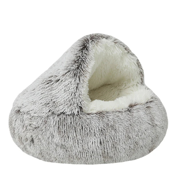 2-in-1 Plush Cave Cat & Small Dog Bed – CloudFresh™