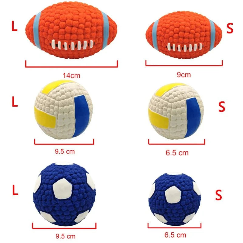 Squeaky Latex Sports Ball Dog Toy – BrainPort™