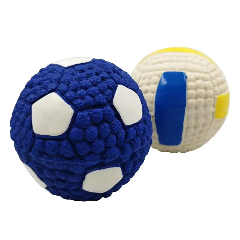 Squeaky Latex Sports Ball Dog Toy – BrainPort™