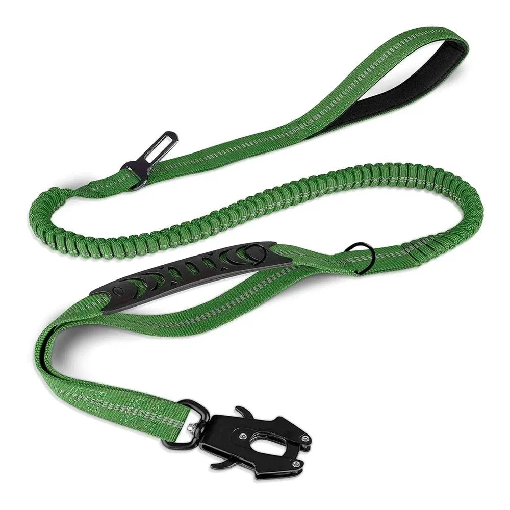 Reflective Bungee Dog Leash with Car Seat Belt Clip – CarPaws™