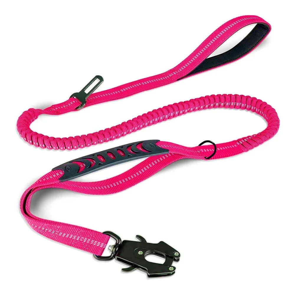 Reflective Bungee Dog Leash with Car Seat Belt Clip – CarPaws™
