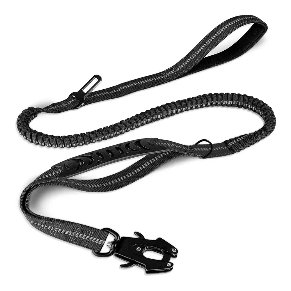 Reflective Bungee Dog Leash with Car Seat Belt Clip – CarPaws™