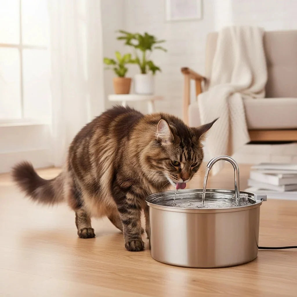 Stainless Steel Automatic Pet Water Fountain – HydraFit™