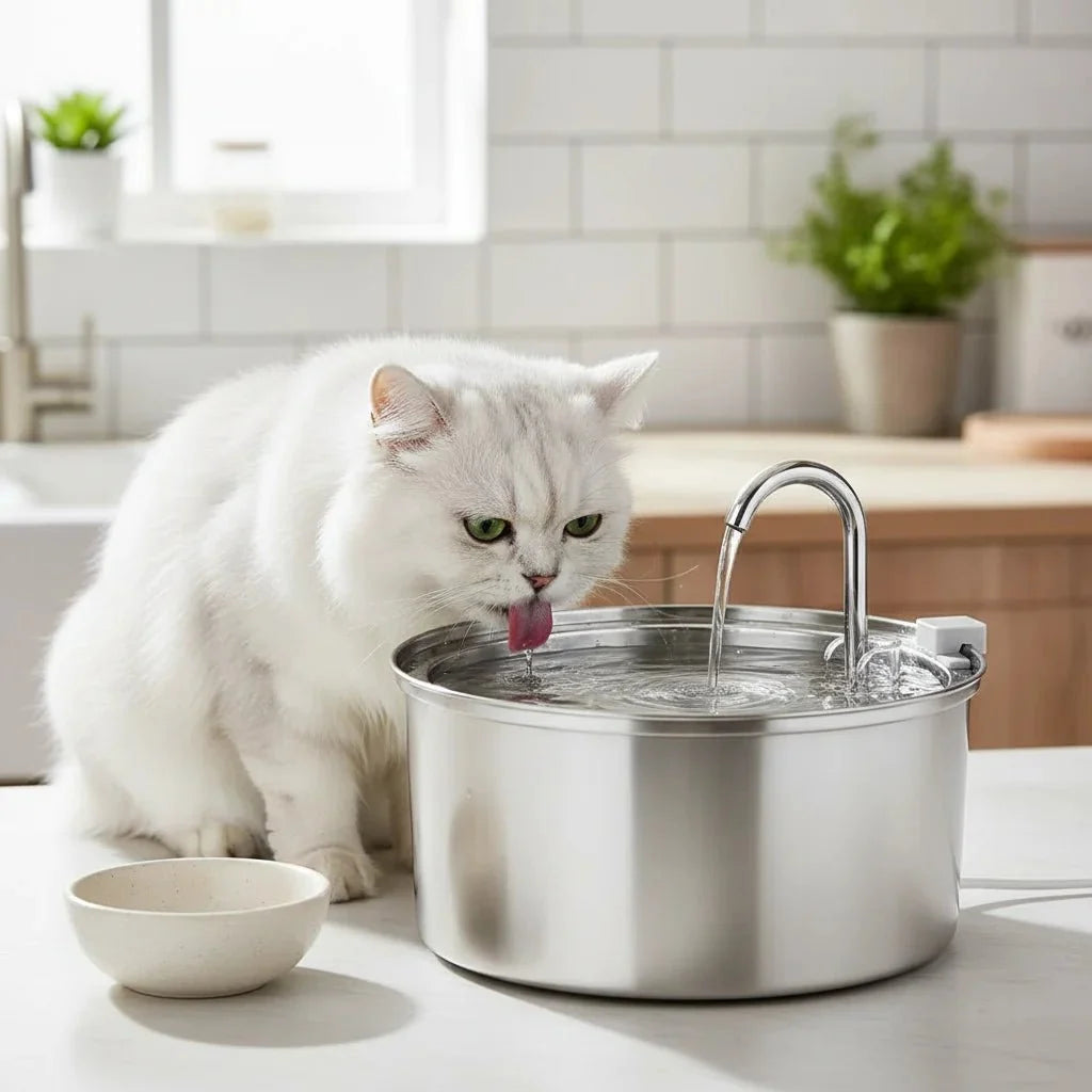 Stainless Steel Automatic Pet Water Fountain – HydraFit™