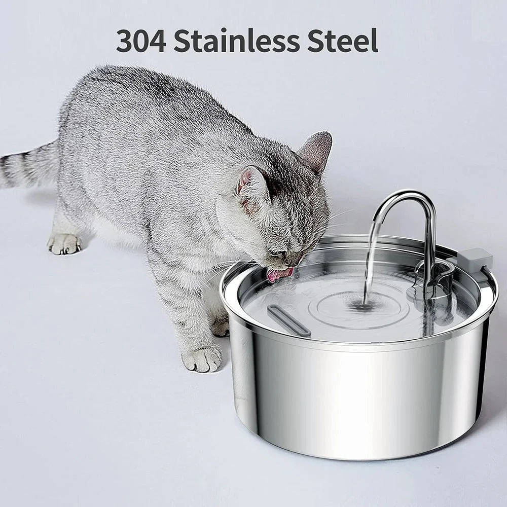 Stainless Steel Automatic Pet Water Fountain – HydraFit™