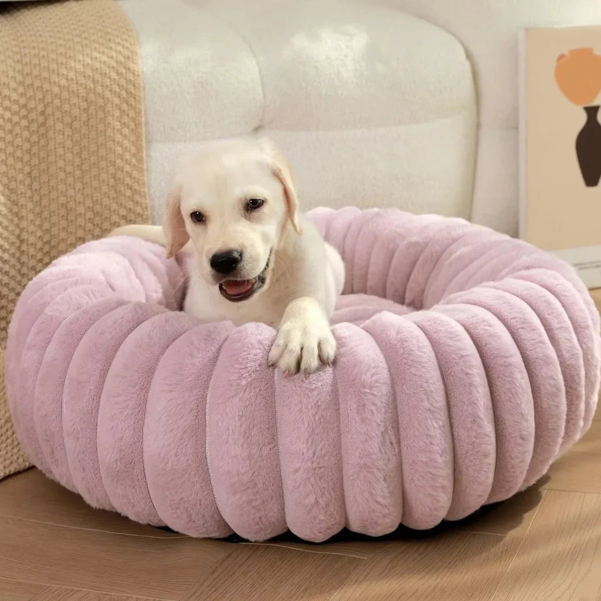 Round Donut Dog Bed – Washable Plush – CloudLink™