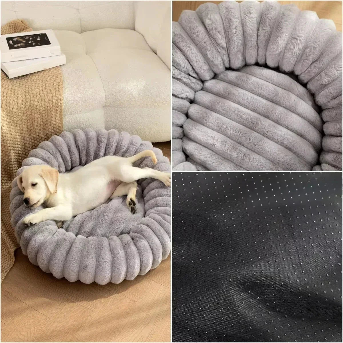 Round Donut Dog Bed – Washable Plush – CloudLink™
