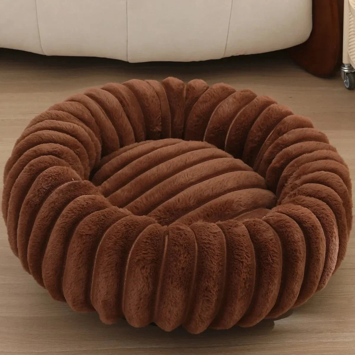 Round Donut Dog Bed – Washable Plush – CloudLink™