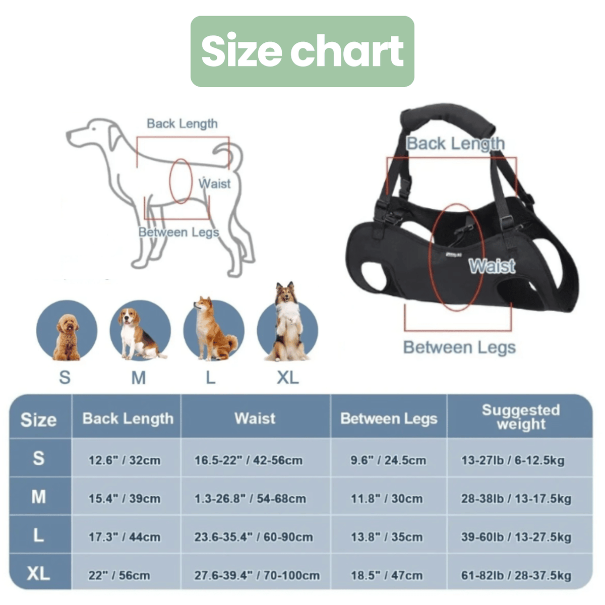 Adjustable Dog Support Harness – TrekComfort™