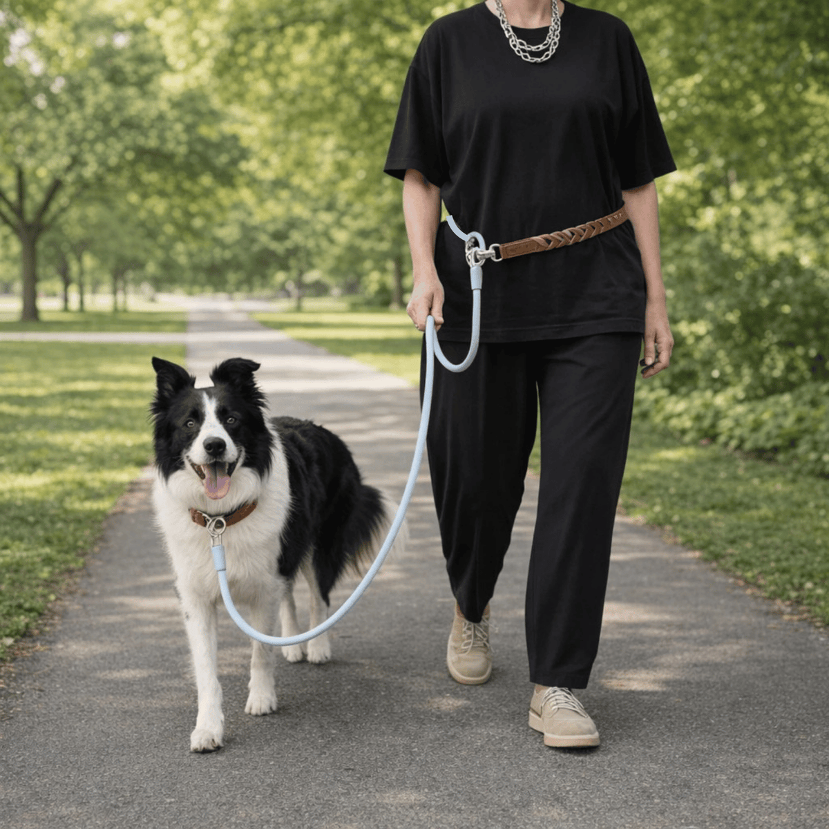 Tailented LeadFlex™ – Leather Hands-Free Dog Leash for Everyday Walks