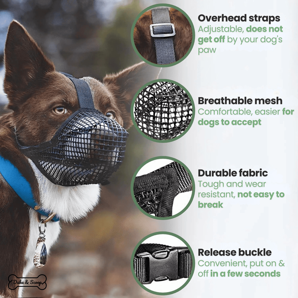 Soft Mesh Dog Muzzle – HoldFlow™