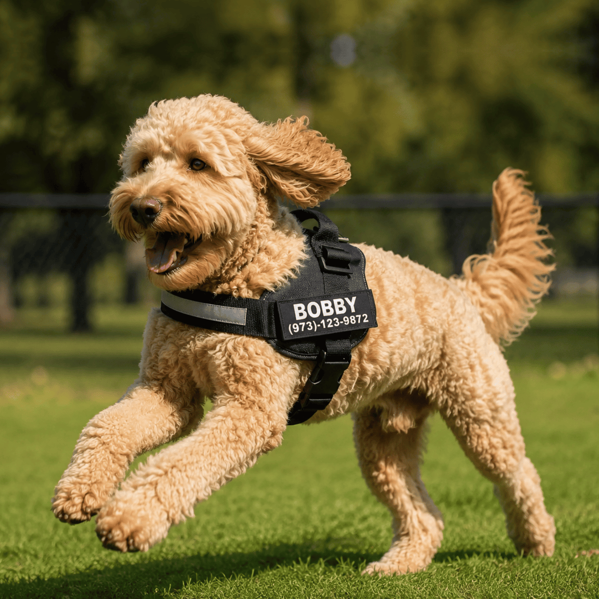 Custom Hook-and-Loop Dog Harness Name Patch – LeadEssentials™