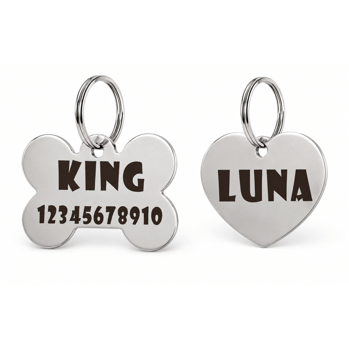 Tailented PureGo™ – Personalized Pet ID Tag in Stainless Steel for Dogs & Cats